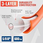 YAMATIC Tuyau de jardin lourd 5/8 en x 30 ft, Super flexible tuyau d'eau, tout-temps, léger, bourrage 600 PSI | 30 Pose d'eau lourde pour tous les temps, raccords en laiton de 3/4" pour tuyau étanche, léger pour l'agriculture, pelouse