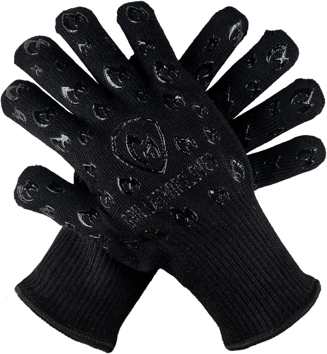 Grill Armor Oven Gloves – Extreme Heat Resistant EN407 Certified 932℉ – Oven Mitts/Pot Holders for Cooking, BBQ, Grilling, Baking, Camping, Fire Pit, Smoker & More – Black