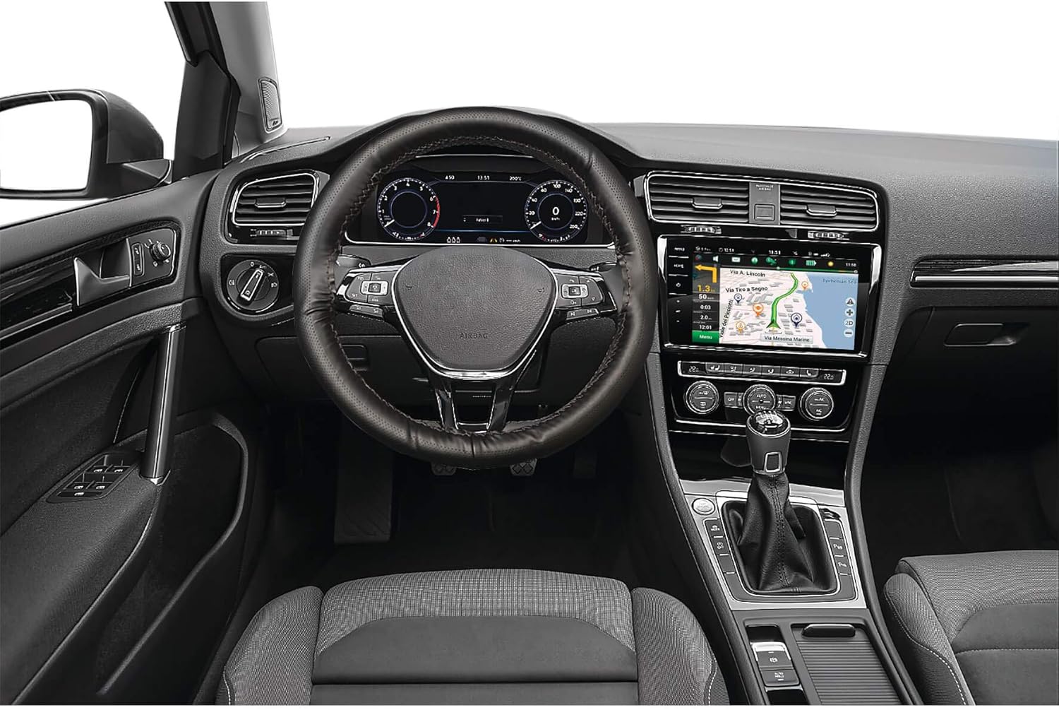 CAR+ 2505WBB Steering Wheel Cover, Black