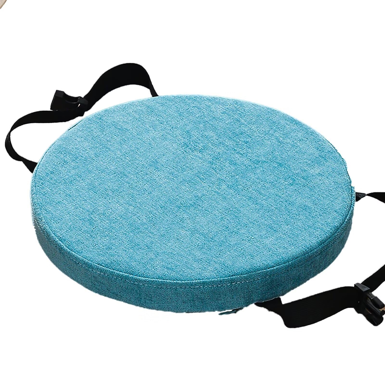 ZIBENE Round Chair Cushions 16 Inch with Ties, 16 Inch Round Seat Chair Stool Cushion Pad, Anti-Slip Thick Soft Chair Pad, Elastic Bar Stool Chair Cushions for Pub High Metal Chairs Blue