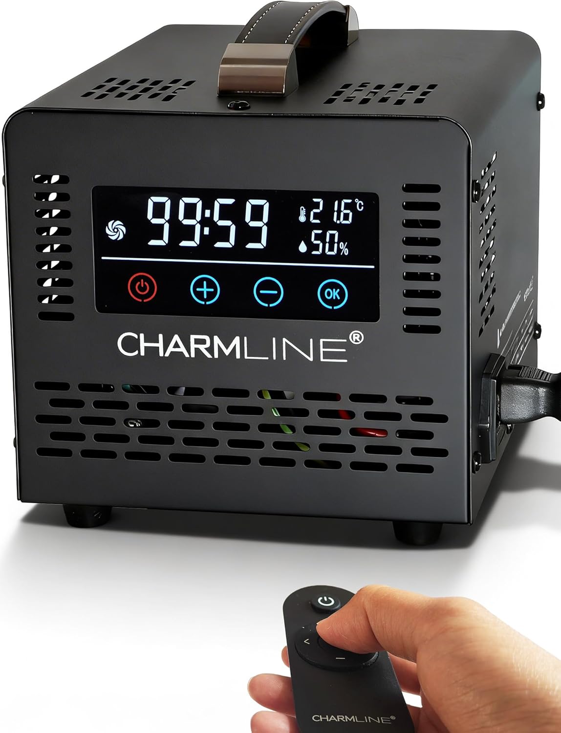 Charmline Smart Ozone Generator with Remote Control, Commercial Ozone Machine Odor Removal, Odor Eliminator for Car, Room & Basement, 60,000 mg/h, Black