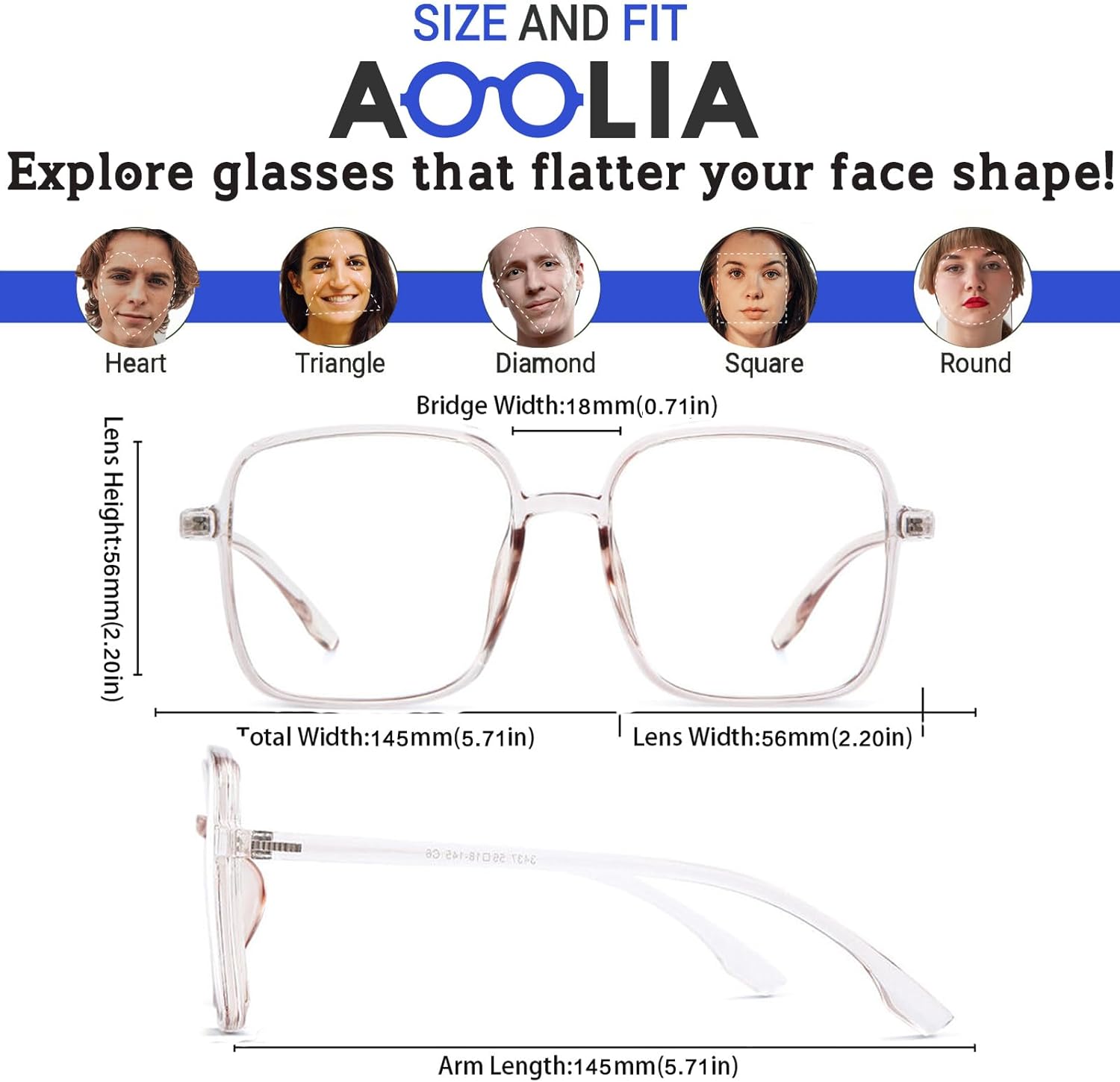 Square Reading Glasses Oversized Full Rim Spectacles Trendy Blue Light Blocking Reader Eyeglasses Lightweight Eyewear Brown 1.25 x image 2 of 8 B0CS5C5TCX