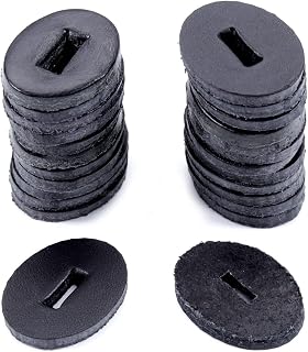 Cowhide Leather Handle Washers - Oval Shape - (1.30 x 1.00 x .125) - (Black) - USA Made - (for Knife Making & Hobby) - (25 Pack)
