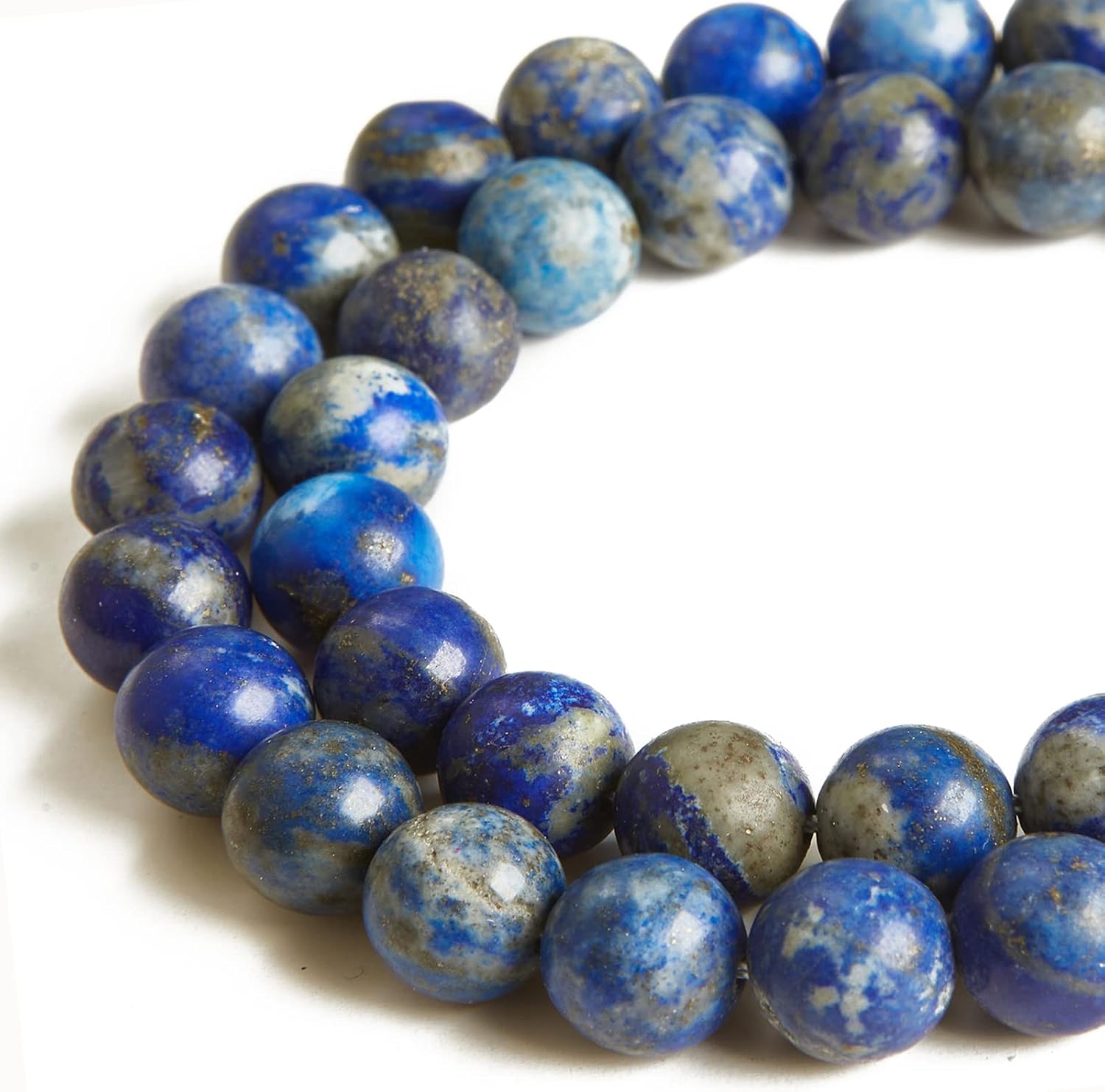 100pcs 10mm Lapis Lazuli Beads Natural Gemstone Beads Round Loose Beads for Crafting and Jewelry Making