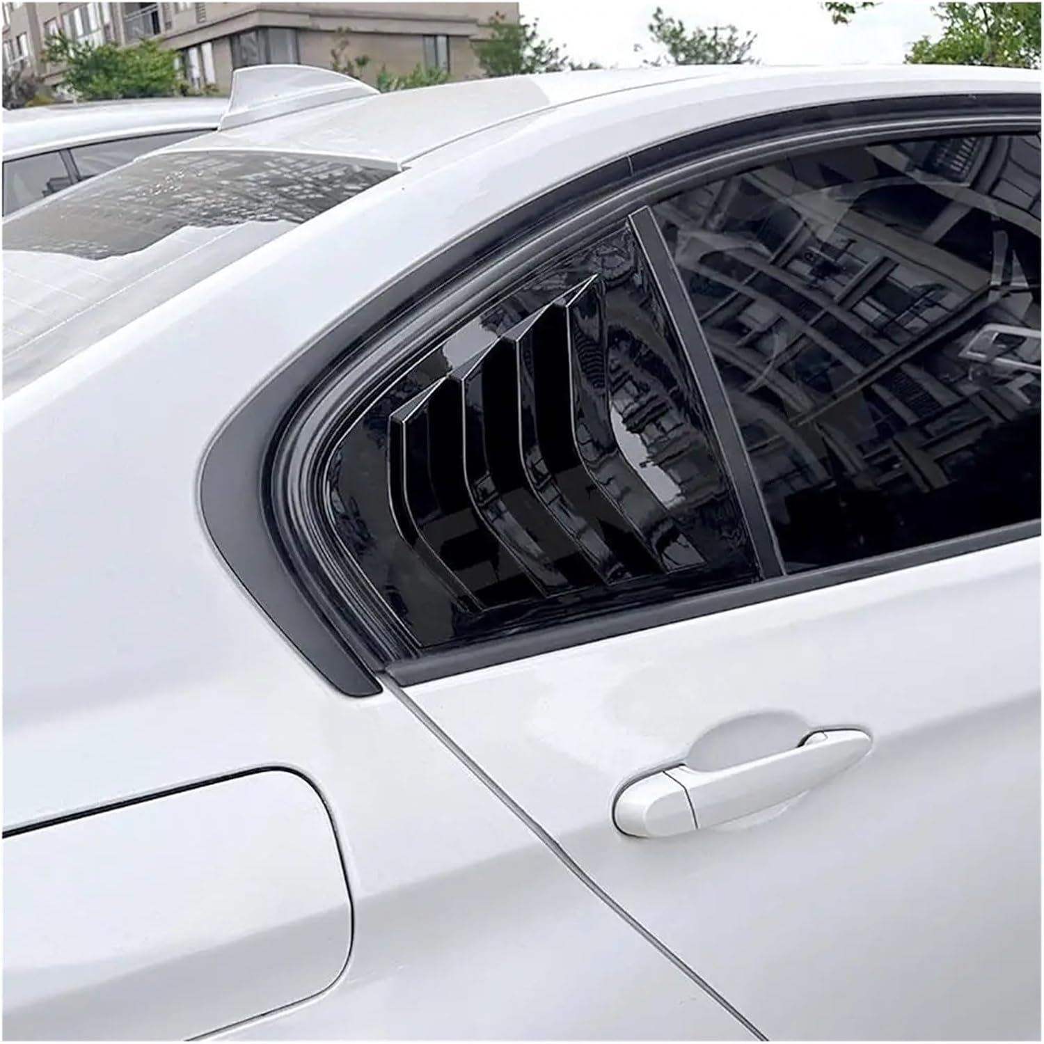 Compatible for BMW F30 318i 320i 325i 2013-2019 ABS Piano Black Rear Window Louvers Side Vent Trim Car (Gloss Black)