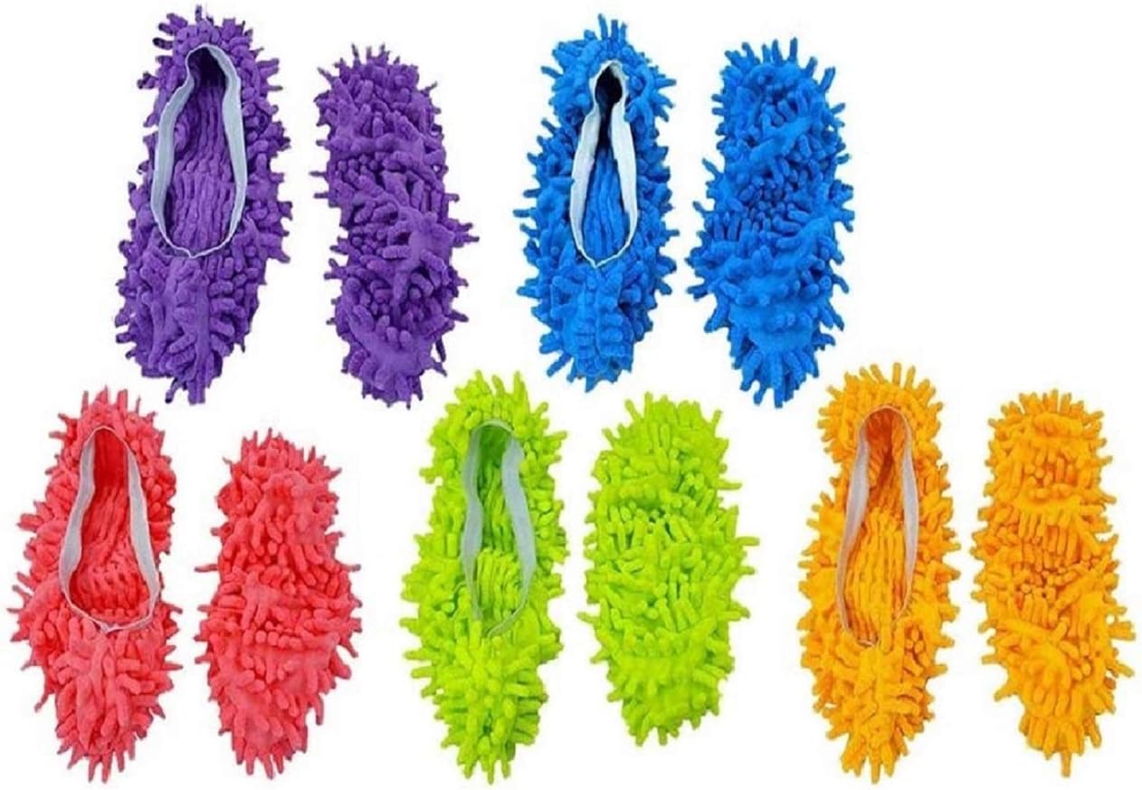 Mop slippers,Mop shoes,5 Pairs Multifunction Microfiber Dust Mop Shoes
