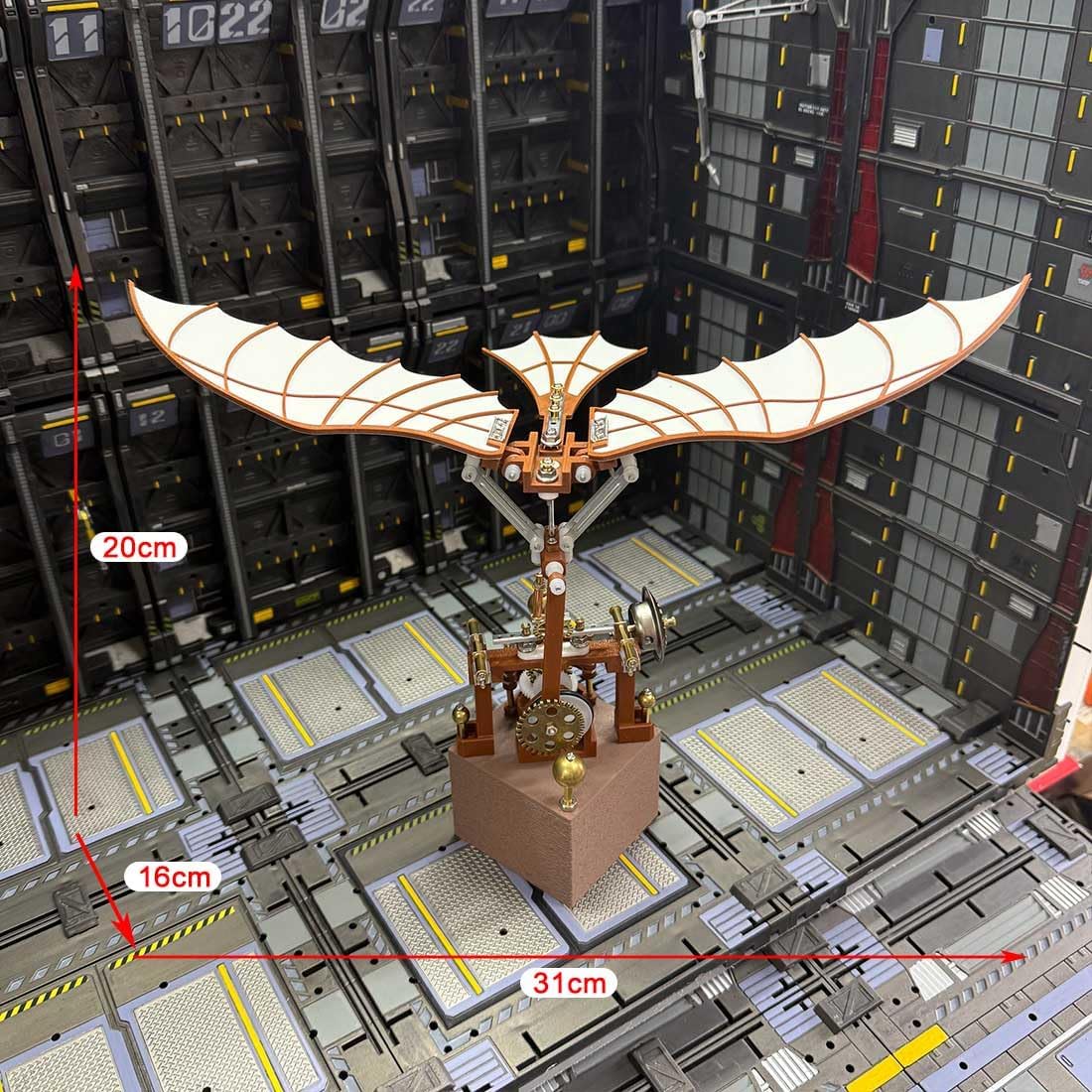 3D Metal Puzzles for Adults, Da Vinci Flying Machine DIY Assembly Mechanical Flapping Wing Model, Gear-Driven Ornithopter Sculpture Desk Display Collectible & STEM Model Gift (243PCS)