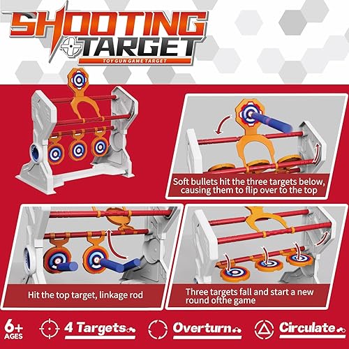 Miniatura 2 de Objetivos de restablecimiento compatibles con pistola Nerf y pistola de gel Blaster