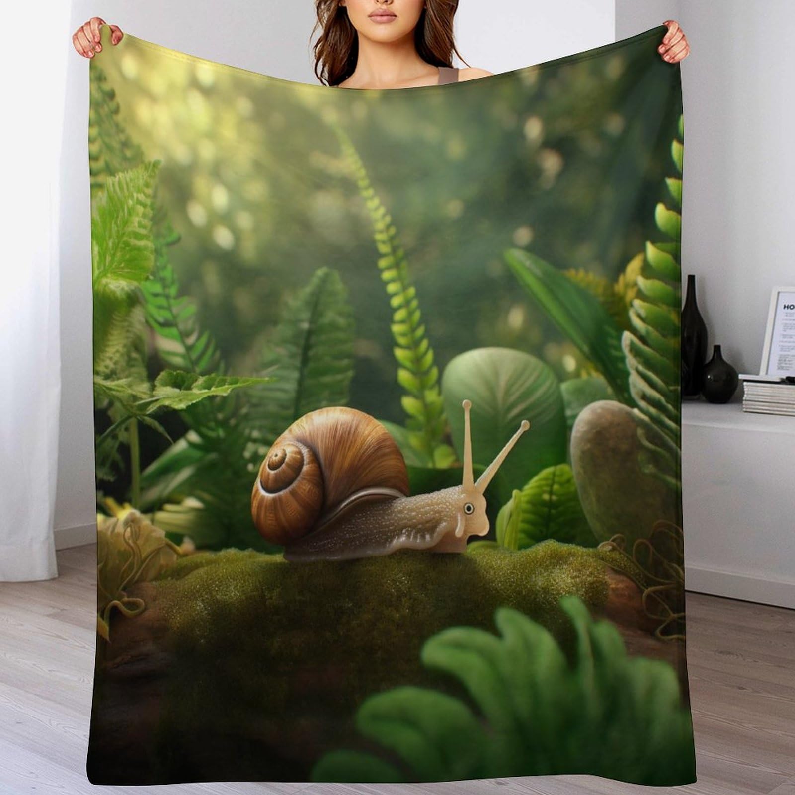 Couverture escargots polaire douce et plaid flannel pour lit adulte enfant