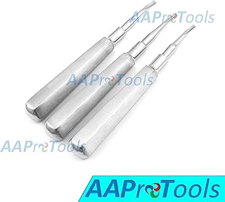 AAPROTOOLS Dental Elevator Root LUXATING Instruments Curved TIP Standard Set of 3 A+ Quality