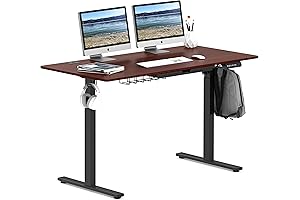 SHW Cherry Electric Standing Desk