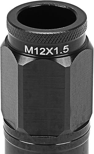 Miniatura 4 de DNA MOTORING LN-ZTL-9015-15-BK 16 tuercas de aluminio de extremo abierto M12 x 1.5 de 0.827 in OD1.969 in de altura con 4 tuercas de bloqueo, 1