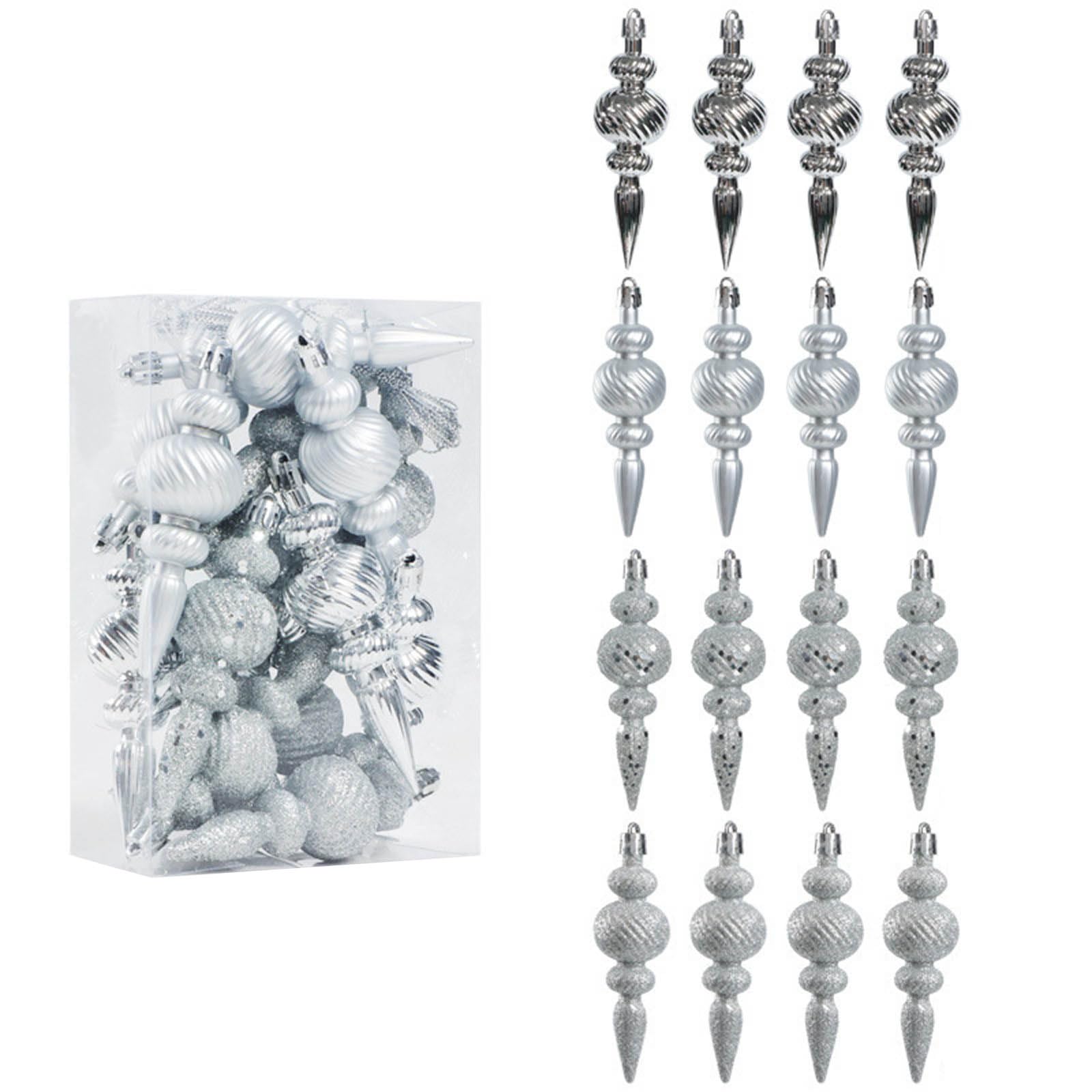 Tfaoys Silver Festival Hanging Decorations Colorful Painted Irregular Tapered Design Christmas Decoration For Indoor Outdoor Party Colorful Festival Tree Decorations