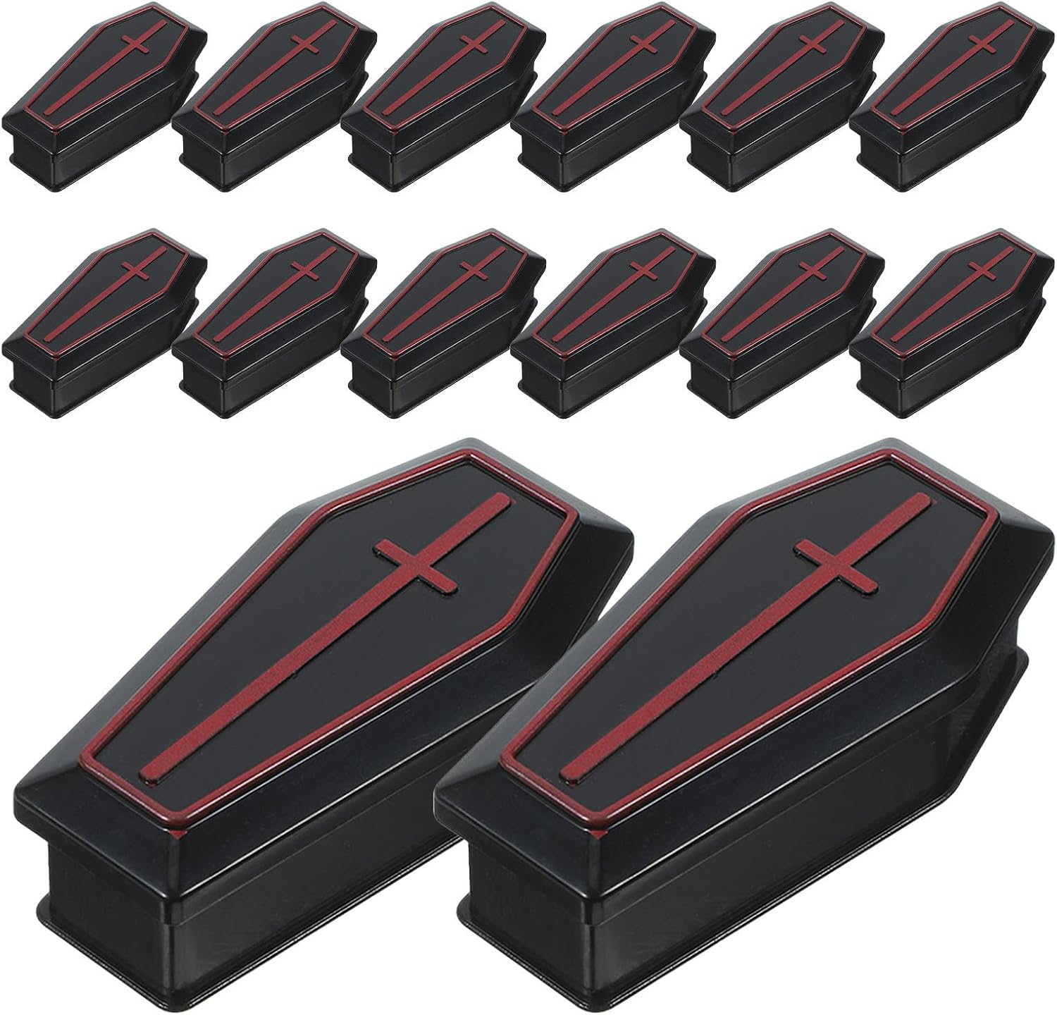 YARNOW 24pcs Halloween Miniature Coffin Casket Plastic Halloween Prank Prop
