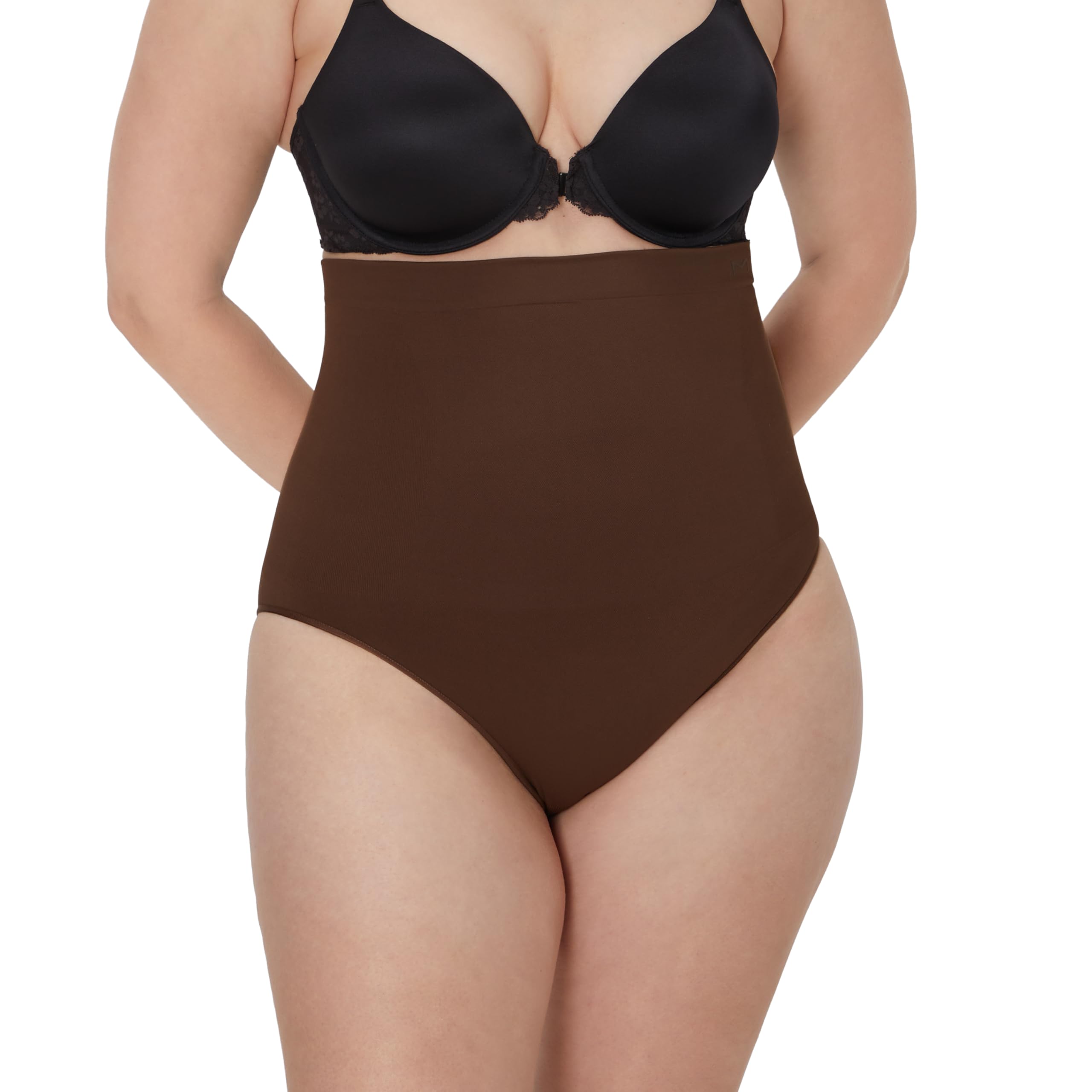 Maidenform Women's Seamless, Tummy High-Waist Brief, Firm Control Shapewear Panty, Just Brown, Large