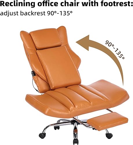 Miniatura 3 de DYHOME Silla de oficina ejecutiva con masaje y reposapiés, escritorio de tareas resistente, sillas ergonómicas giratorias con soporte lumbar, ruedas