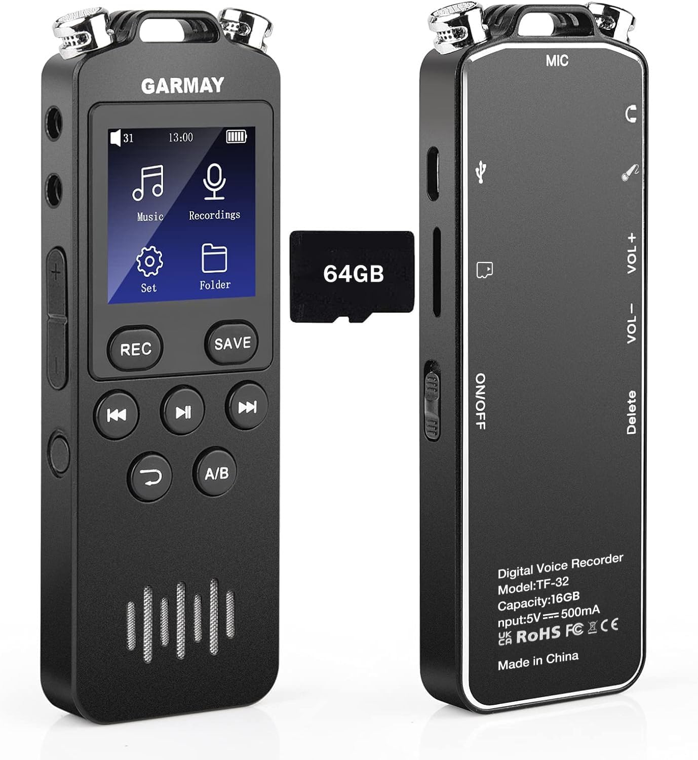 Digital Voice Recorder Upgraded 80GB 1536KBPS 5723Hours Recording Capacity 32H Battery Time Voice Activated Recorder with Noise Reduction Audio Recorder with Playback for Meeting Lecture