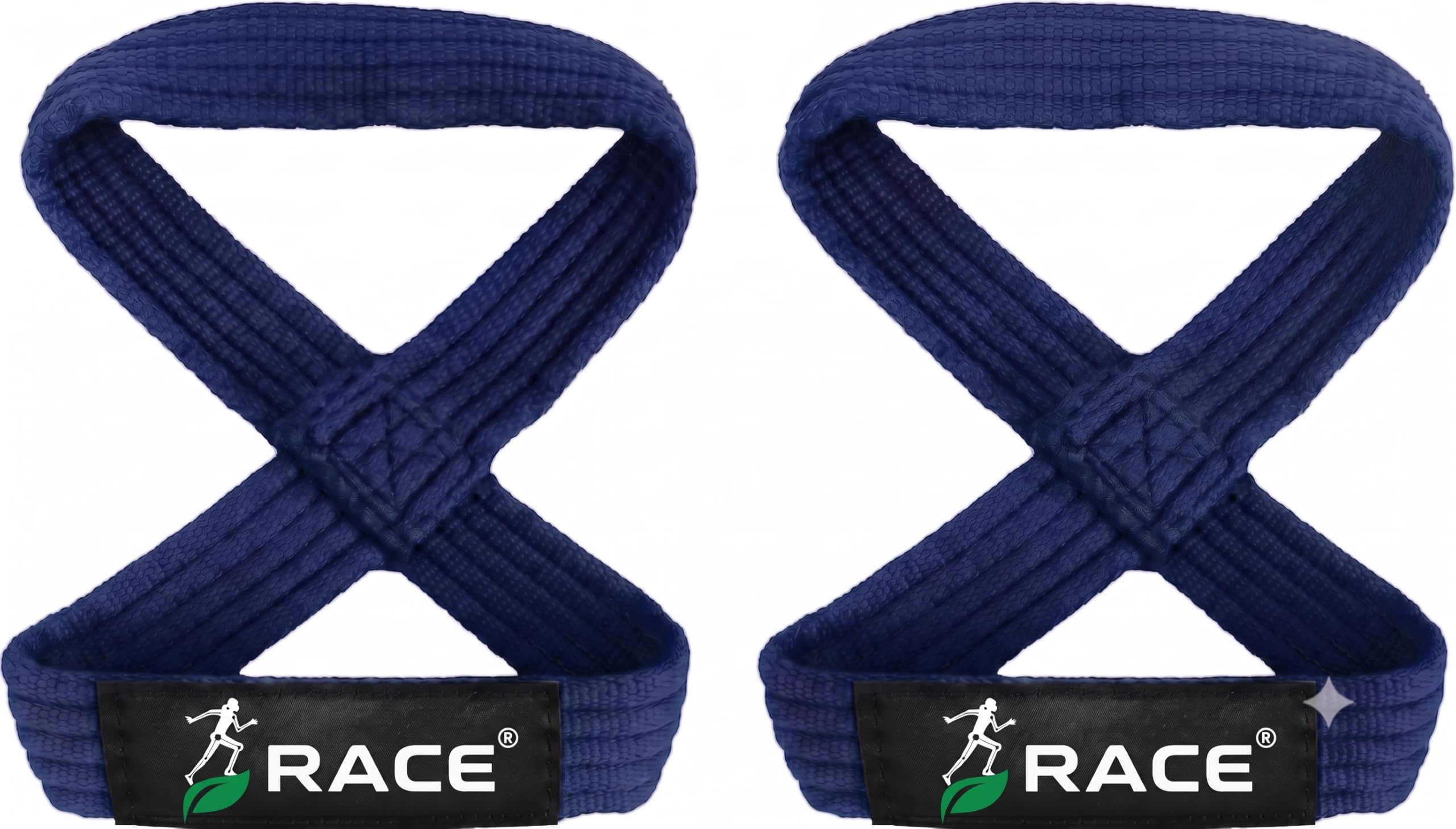 race® figure 8 lifting straps for deadlift, powerlifting & gym workouts | heavy duty cotton wrist support with non-slip grip & soft padding | strongman, bodybuilding & strength training straps for men & women (pair) (blue)