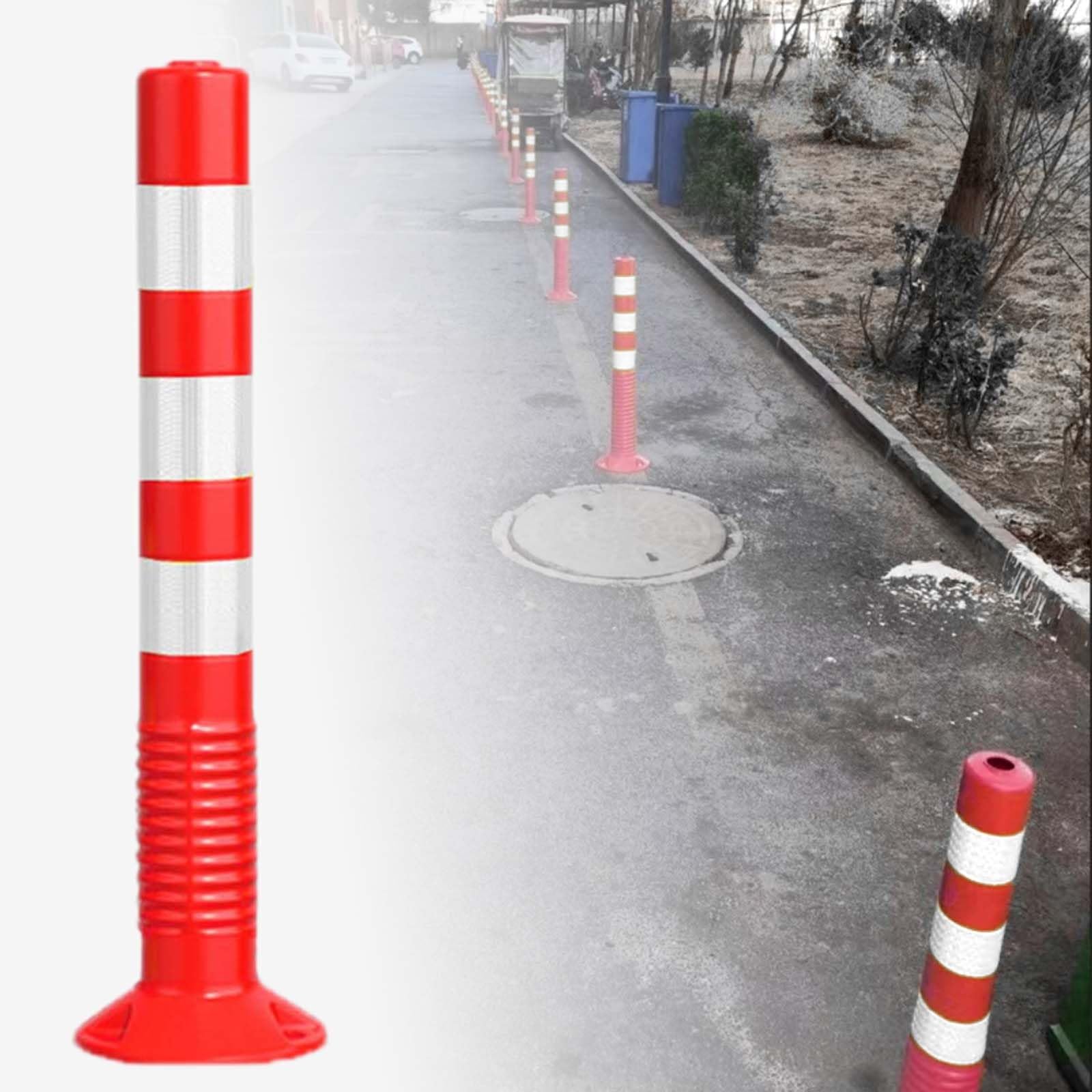 Barrières de stationnement d'avertissement haut de gamme lot de 5 poteaux d'allée fixes