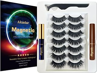 Alcastar - Pestañas magnéticas con delineador...