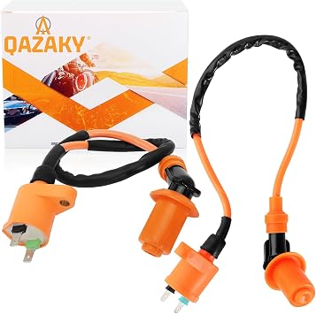 2 Pcs Performance Ignition Coil for GY6 50cc - 90cc 110cc 125cc 150cc 4-stroke Engine Motorcycle Scooter ATV Go Kart Moped Quad Pit Dirt Racing Bike QMJ157 QMI157 QMJ152 QMI152 TaoTao Buyang
