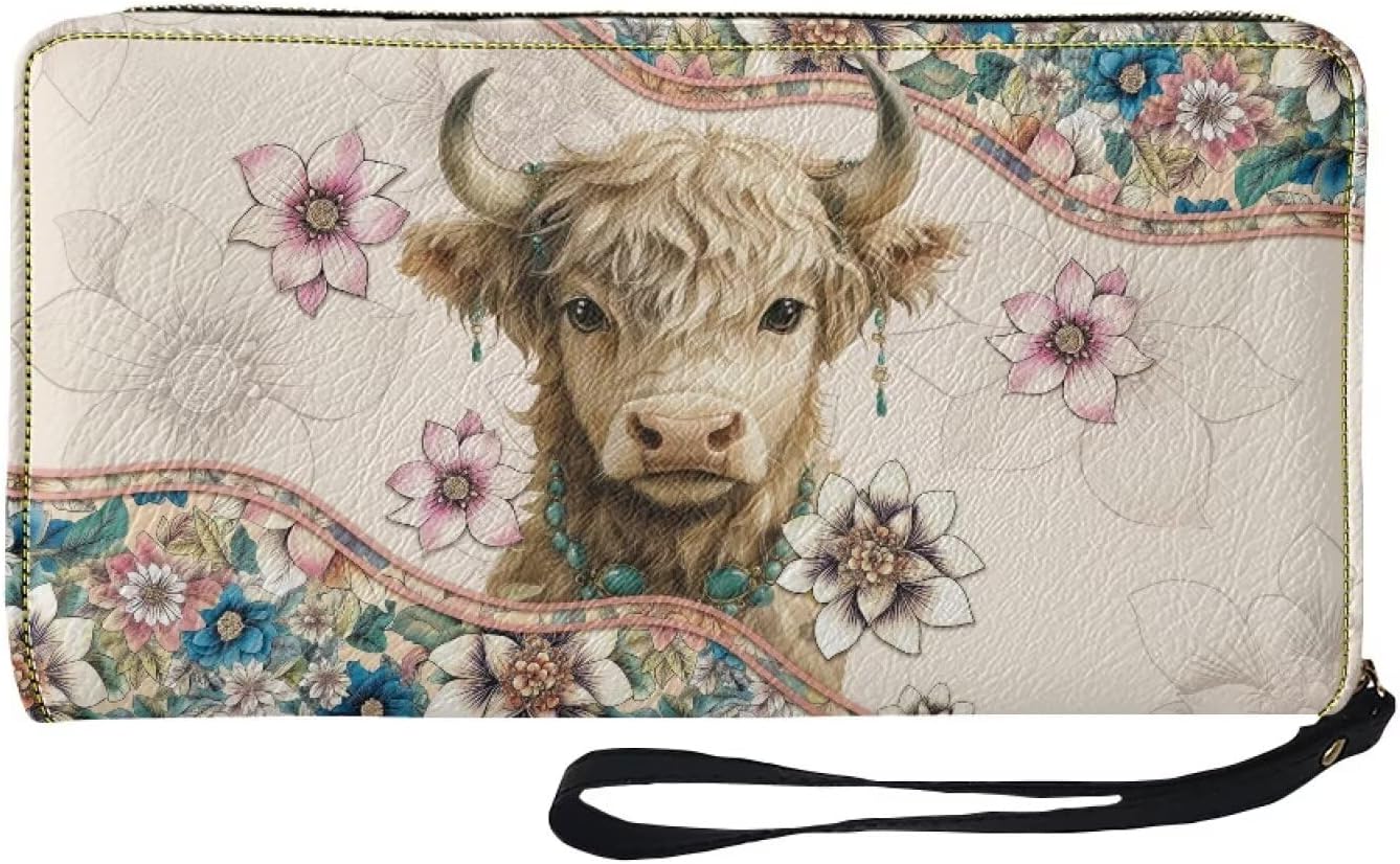 Sunflower Wallet for Women Around Zipper Long Purse Travel Clutch Bag