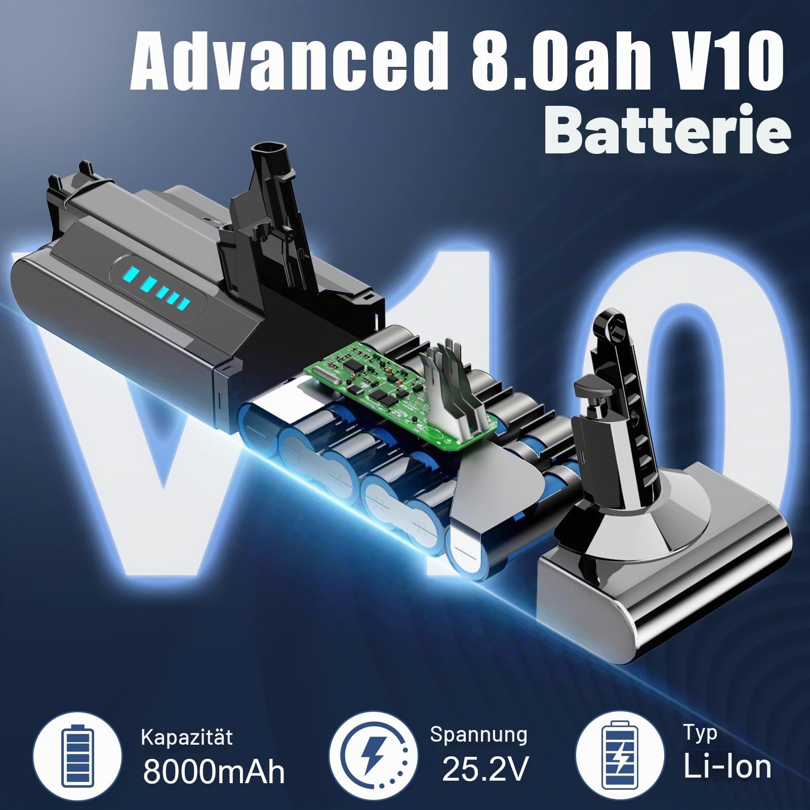 V10 Li-ion Akku Ersatzakku für Dyson V10 Akku