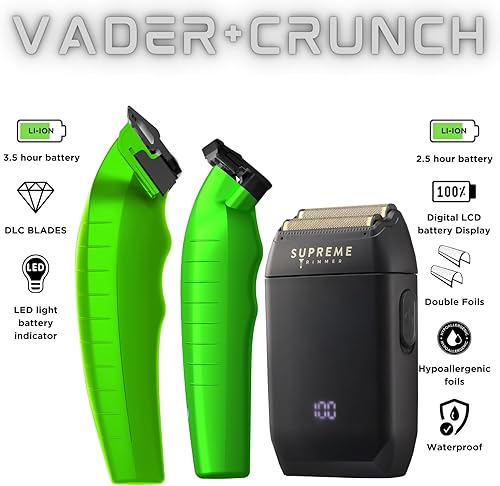 Miniatura 2 de Supreme Trimmer Kit de peluquería 3 en 1  Vader Clipper, Vader Trimmer & Crunch Foil Shaver  Cortadora de barba profesional para hombres, cortadora