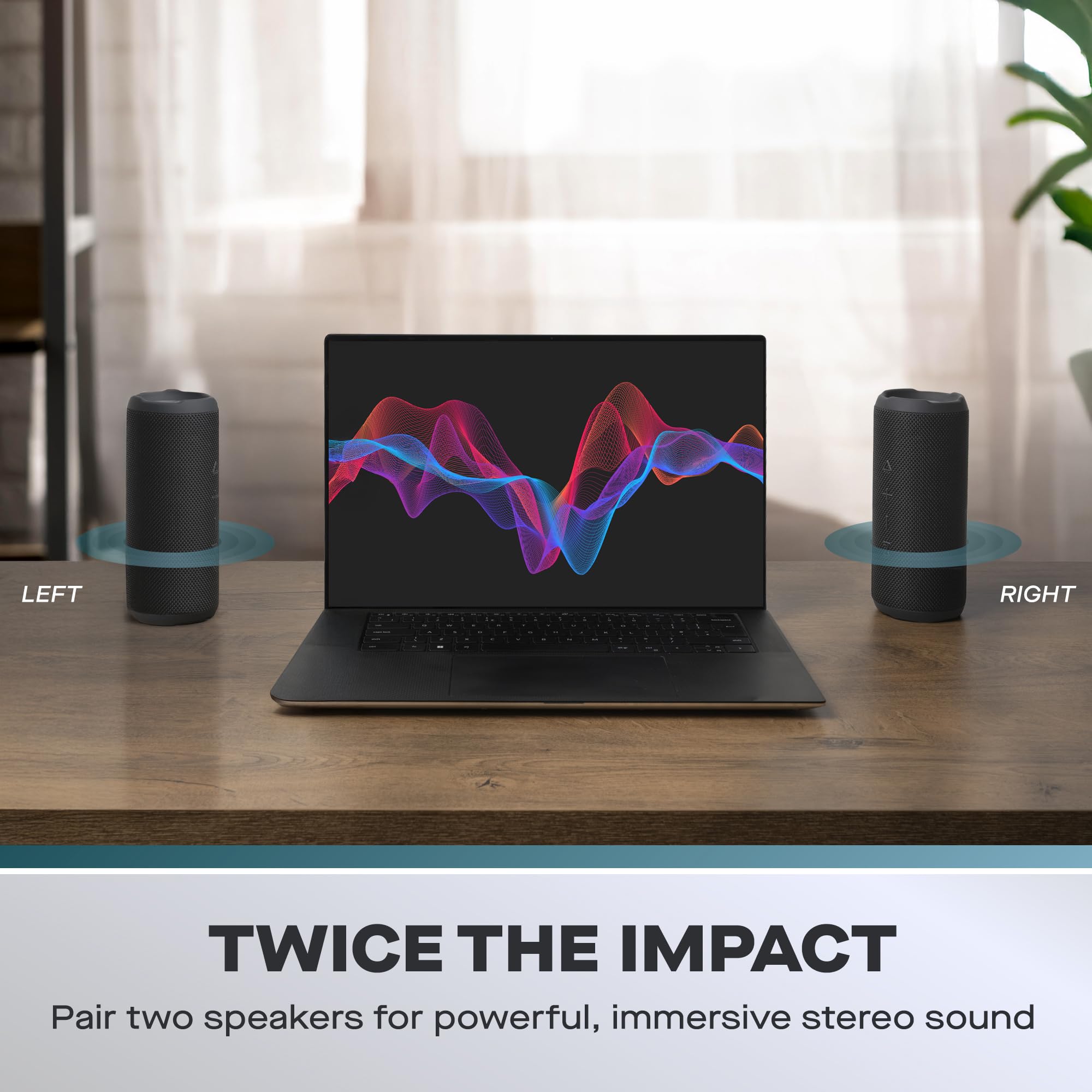 Daewoo Boom Beat Splash Enceinte Bluetooth Portable étanche 30 W, stéréo sans Fil avec TWS, lumière RVB, AUX, USB et Micro SD, Noir