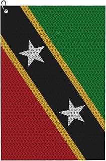 EASDEY Flag of Saint Kitts and Nevis Golf Towel 24x16in Microfiber Golf Towels Waffle Towel Golf Accessories Cleaning Cloth