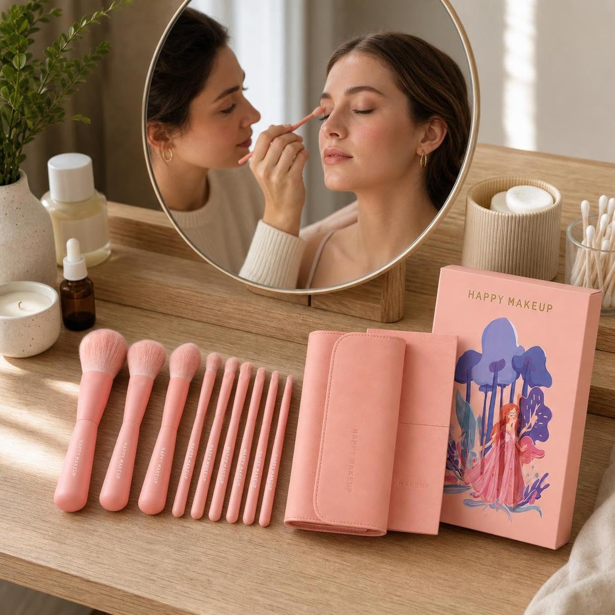 Set di Pennelli per il Trucco, 9 Pezzi