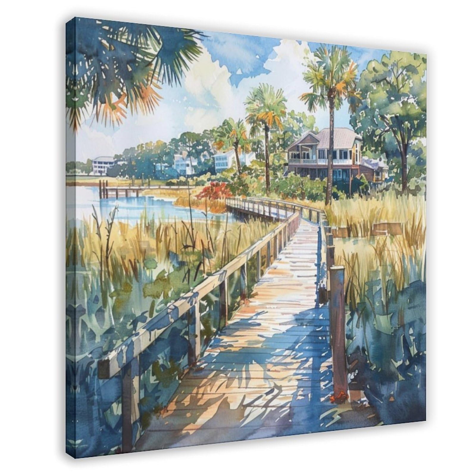 Toile Côte de Caroline du Sud Hilton Head impression d'art 30 cm