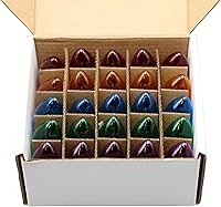 Vista 2 de Creative Hobbies Paquete de 25 bombillas de Navidad multicolor transparentes C7, incandescentes de combustión constante de 7 W, base de candelabro