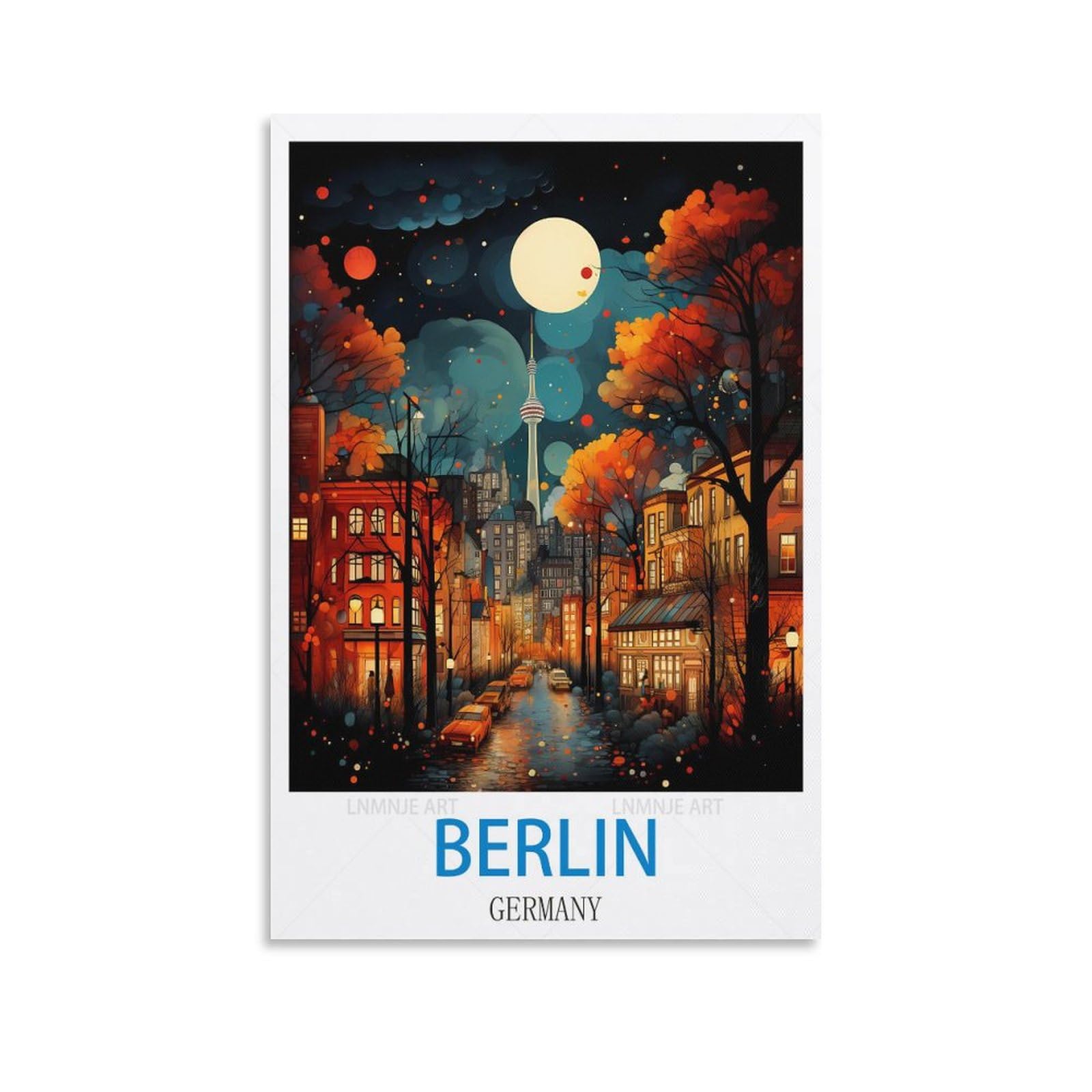 Unniq Berlin Germany Vintage Travel Posters 08X12inch(20X30cm) Canvas Painting Wall Art, Wall Decor Pictures Prints For Living Room Bedroom