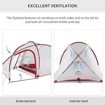 Naturehike Hiby 2-3 Person Tent Backpacking Lightweight Waterproof Camping Tent