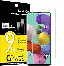 NEW'C Pack of 2 Tempered Glass Screen Protectors for Samsung Galaxy A51 - Bubble-Free - Ultra Resistant (0.33 mm HD Ultra Transparent) 9H Hardness Glass