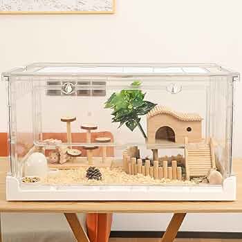 MCHNHUA 大型　透明ハムスターケージ　折りたたみ式　アクリル 71DPwDCXbML._AC_UF350,