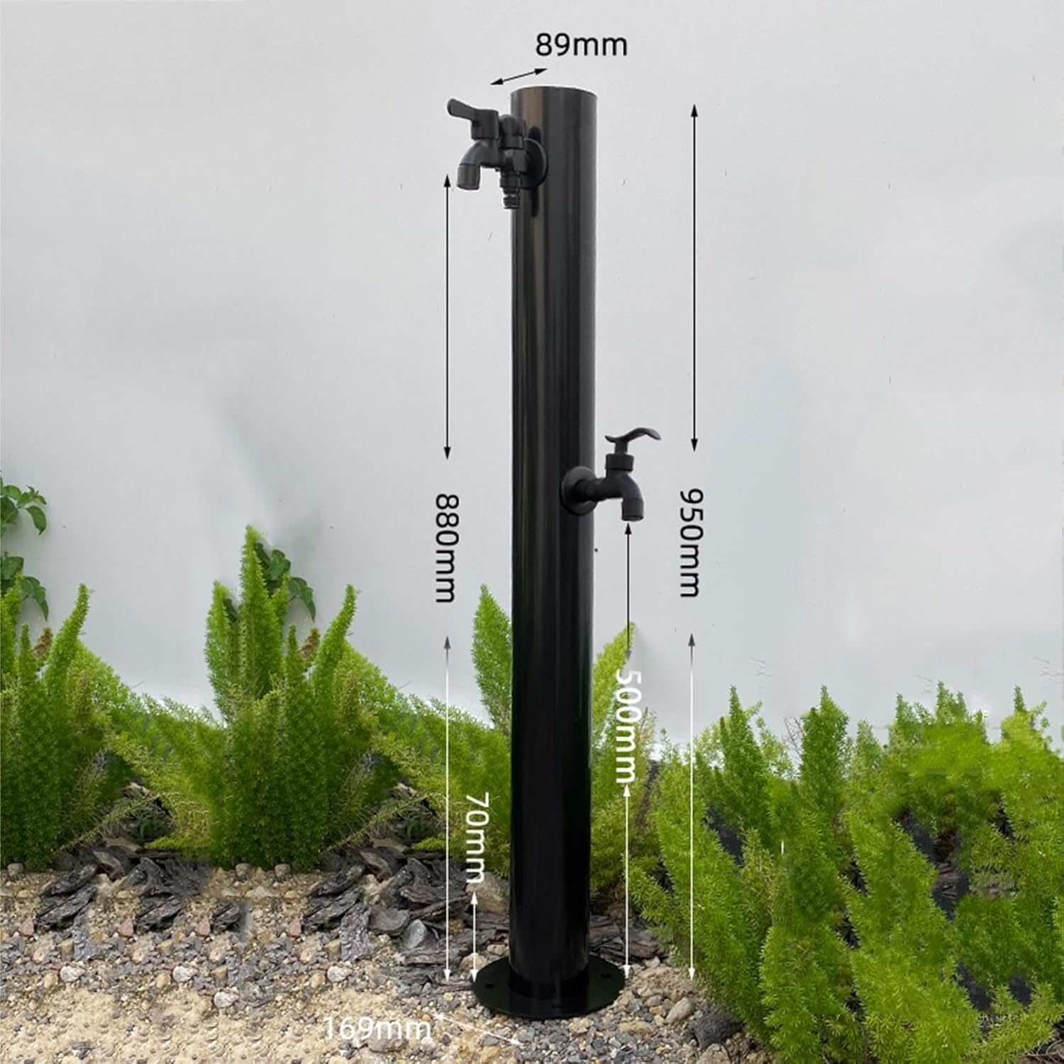 Floor Mounted Faucet Outdoor Water Pipe Vertical Fountain Irrigation Column,Freestanding Stainless Steel Garden Water Column Tap - Outdoor Antifreeze Fountain for Hose Irrigation, Patio Lawn