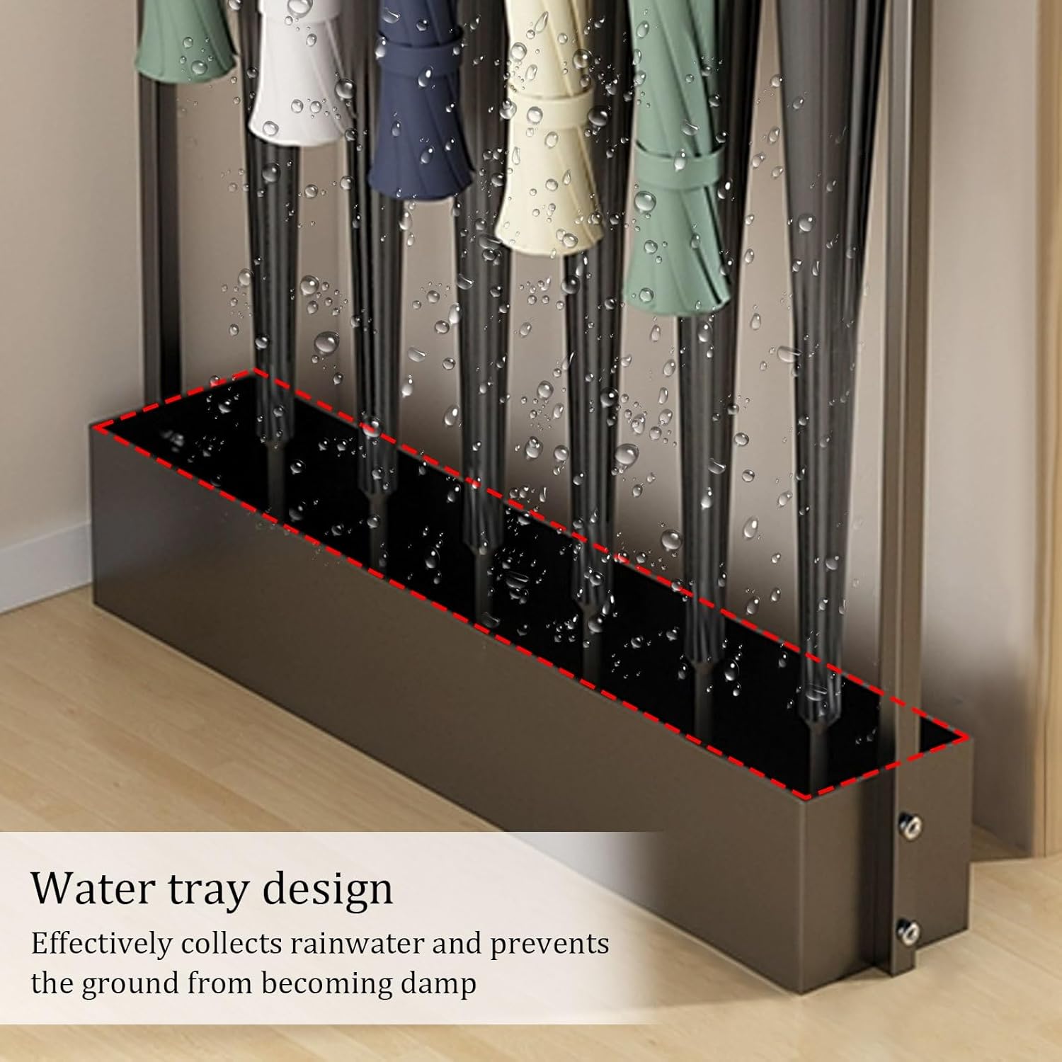 Space-Saving Entryway Holder for Canes and Walking Sticks, Compact Design for Small Apartments and Offices