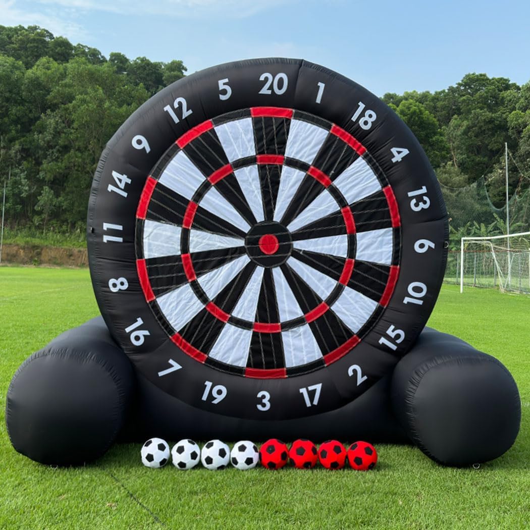 Vinfla Giant Outdoor Inflatable Soccer Darts Board with 8pcs Soccer