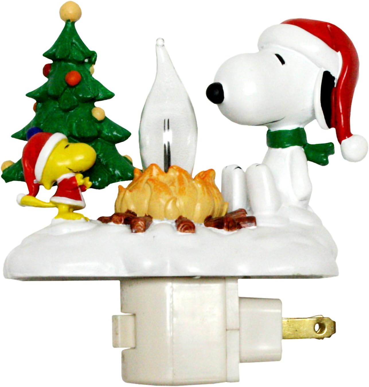 Snoopy By Camp Fire 4.5 Inch Polyresin Swivel Plug Flickering Night Light