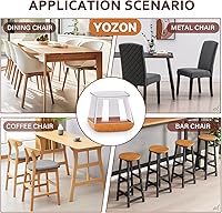 Vista 6 de Protectores de suelo para patas de silla cuadrados, protectores de suelo para patas de silla de silicona, tapas de fieltro, fortalecimiento