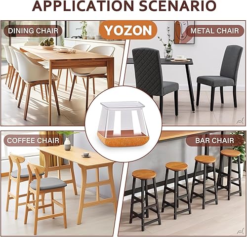 Miniatura 6 de Protectores de suelo para patas de silla cuadrados, protectores de suelo para patas de silla de silicona, tapas de fieltro, fortalecimiento