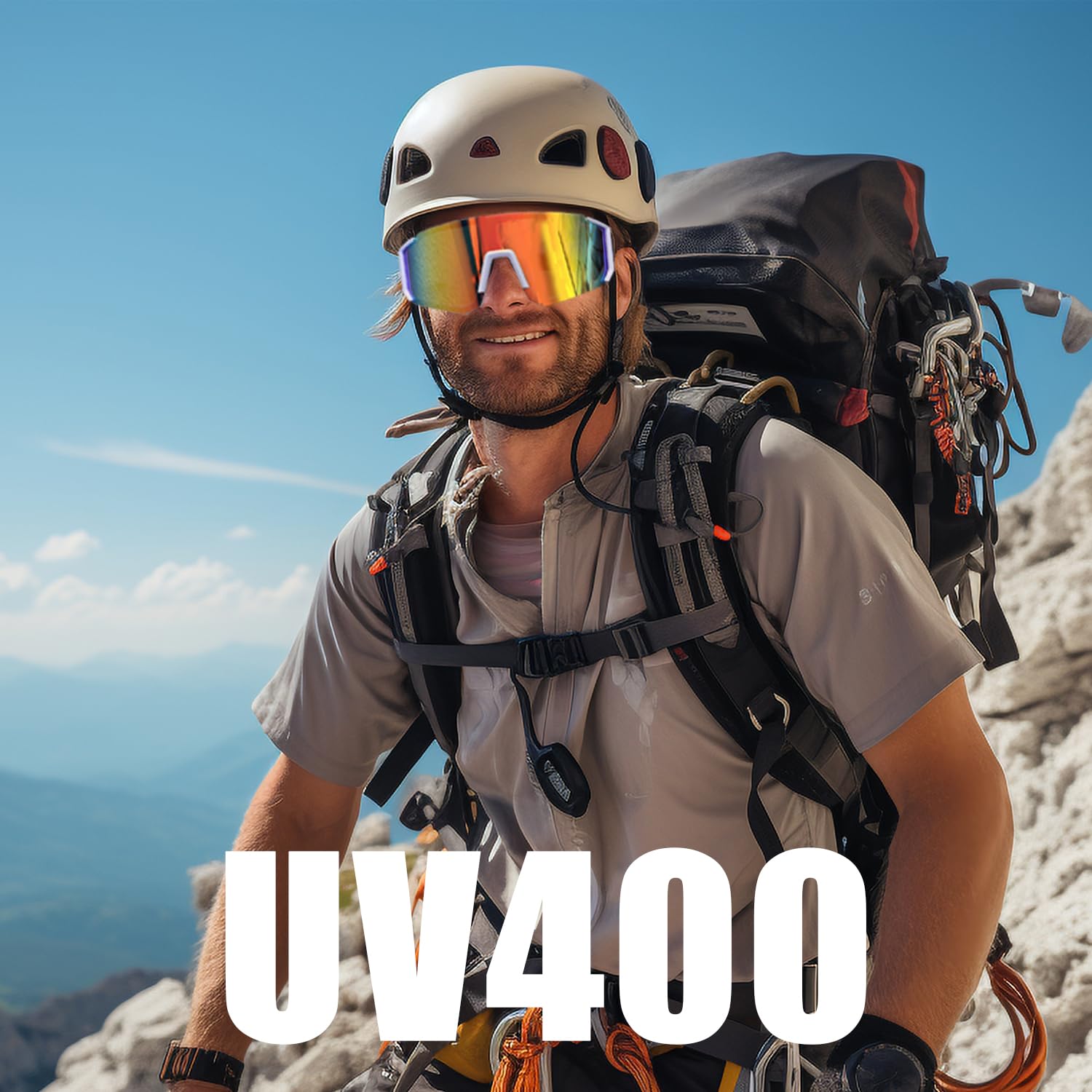 Lunette de Cyclisme Polarisées Lunettes de Soleil Polarisées Homme et Femme Protection UV400 Anti-Vent Lunette de Soleil pour Outdoor pour Activités de Plein Air Comme le Cyclisme
