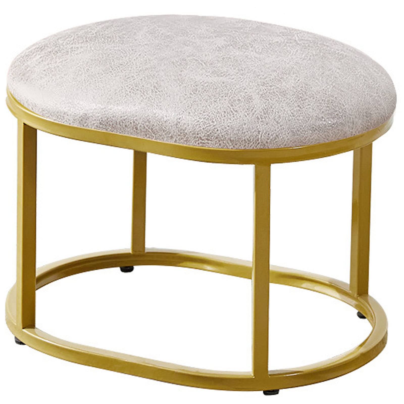 Banc ovale en flanelle au toucher soyeux et finitions soignées pour salon élégant