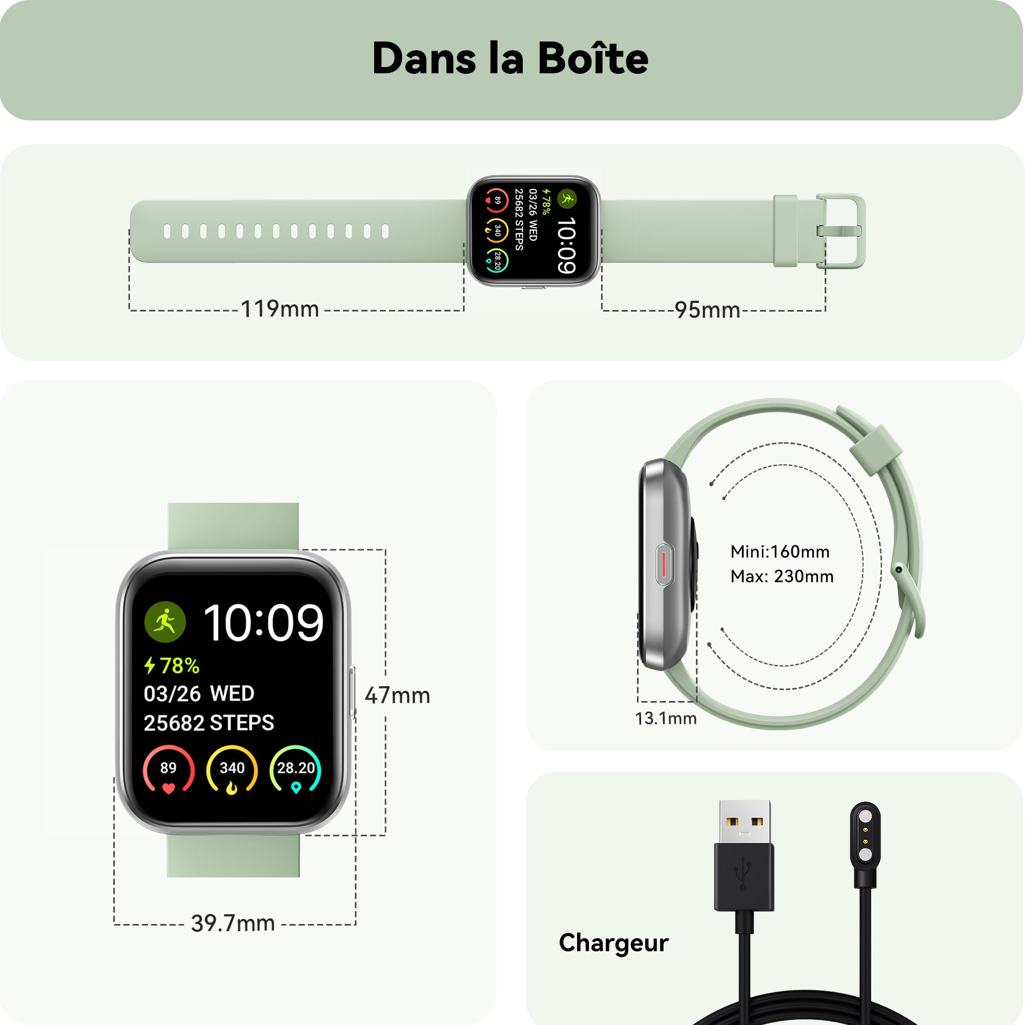 Montre Connectée Femme Homme, 1,8" Smartwatch avec Appel Bluetooth, Alexa Intégré, Fréquence Cardiaque/SpO2/Sommeil Moniteur, 100+ Modes Sport, IP68 Étanchéité, Montre Intelligente pour iOS Android