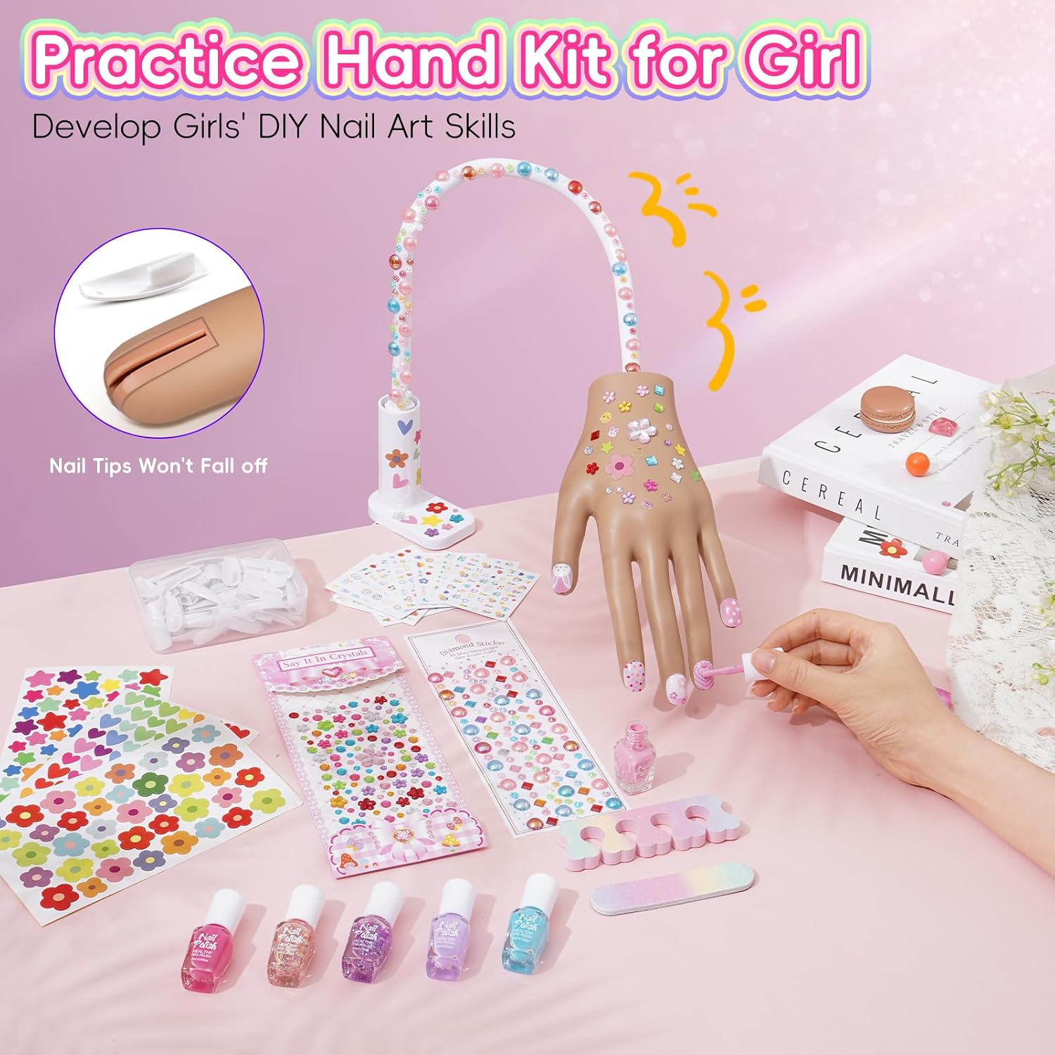 Nail Practice Hand Kits Girls Non