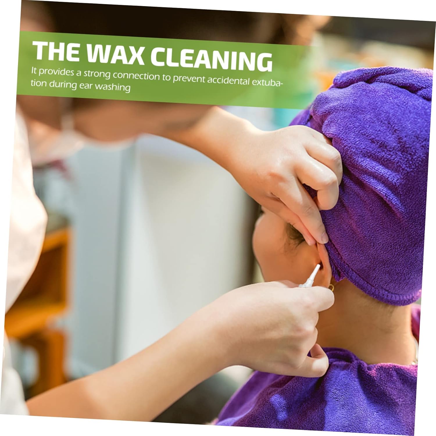 ORFOFE 100pcs Replacement Disposable Ear Washer Tips Ear Wax Cleaning Tool for Safe and Convenient Compatible Washer Systems Family Use Strong Connection