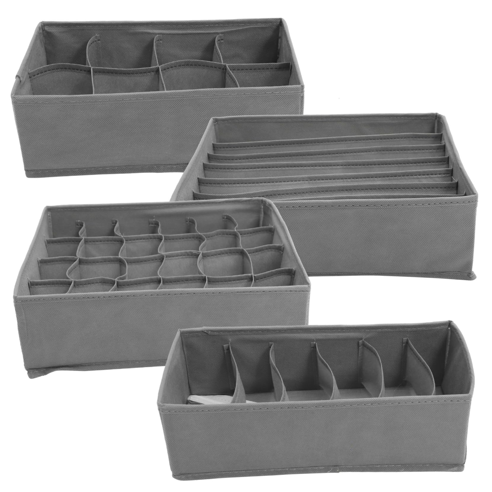 4 Stück Schubladenorganizer für Unterwäsche und Socken, Faltbar