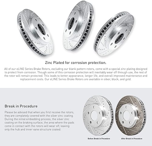 Miniatura 7 de delantera + trasera Eline Eline drilled Slotted rotores de freno disco CEC. 49001.01